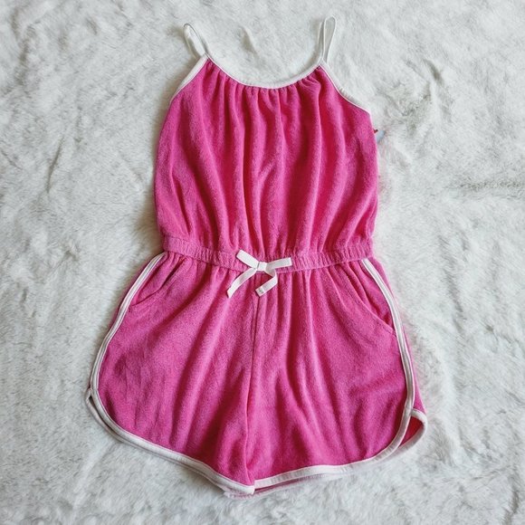 Cat & Jack, Girls' Loop Terry Romper, 3KIDO-AA - Picture 2 of 4
